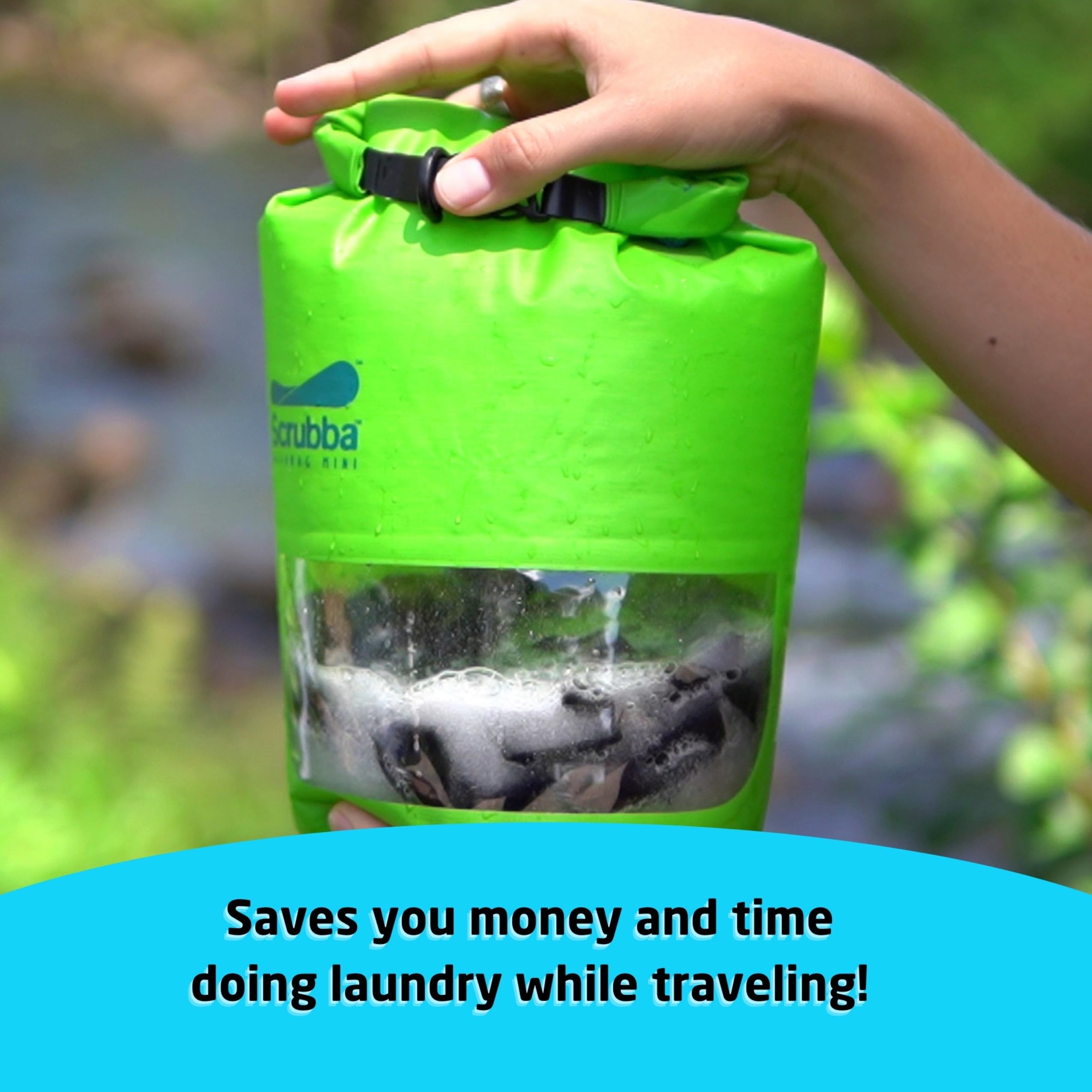 Scrubba Wash Bag MINI Ultra-Compact Washing Machine - Ideal for Travel, Camping & Hiking | Portable Washer & Dry Bag, 50% smaller than original Scrubba