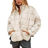 Bianstore Women's Oversized Splice Quilted Lightweight Puffer Jacket Casual Padded Coat