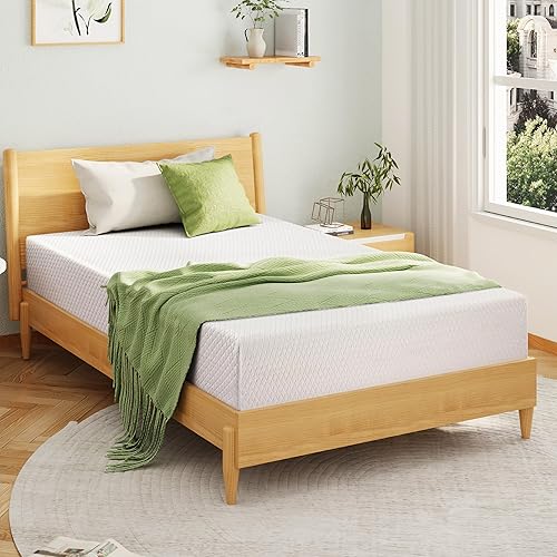 EGOHOME Full Size Memory Foam Mattress, 8 Inch Bed Mattress in A Box with Cooling Green Tea Gel, Pressure Relief with Medium Firm Support, CertiPUR-US Certified, 75''L x 54''W, ‎37.3 pounds White