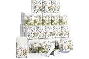 Fourluoo 100 Pack Pocket Tissues Individual Packs Bulk 3 Ply Mini Wallet Facial Tissues Travel Size for Christmas Spring Wedding Party Supplies(Wildflower)