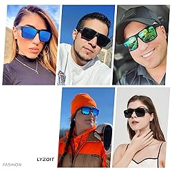 LYZOIT Square Sunglasses for Men Women Polarized