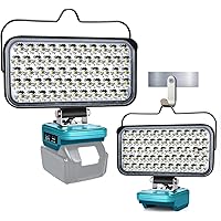 Fiihio Cordless LED Work Light Compatible with Makita 18V Battery, 100W 9000LM Portable Flood Light with Low Voltage Protecti