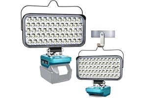 Fiihio Cordless LED Work Light for Makita 18V Battery,174W 6800LM Flashlight Portable Flood Light,Spotlight with Low Voltage Protection & USB & Type-C for Outdoor,Job Site Lighting（No Battery）