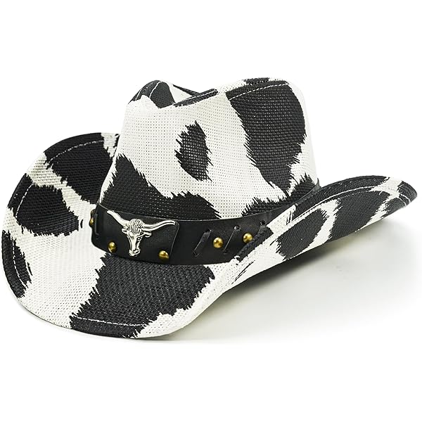 Loetere Cow Print Concho Belts Cow Print Concho Chain Belt  display picture 1