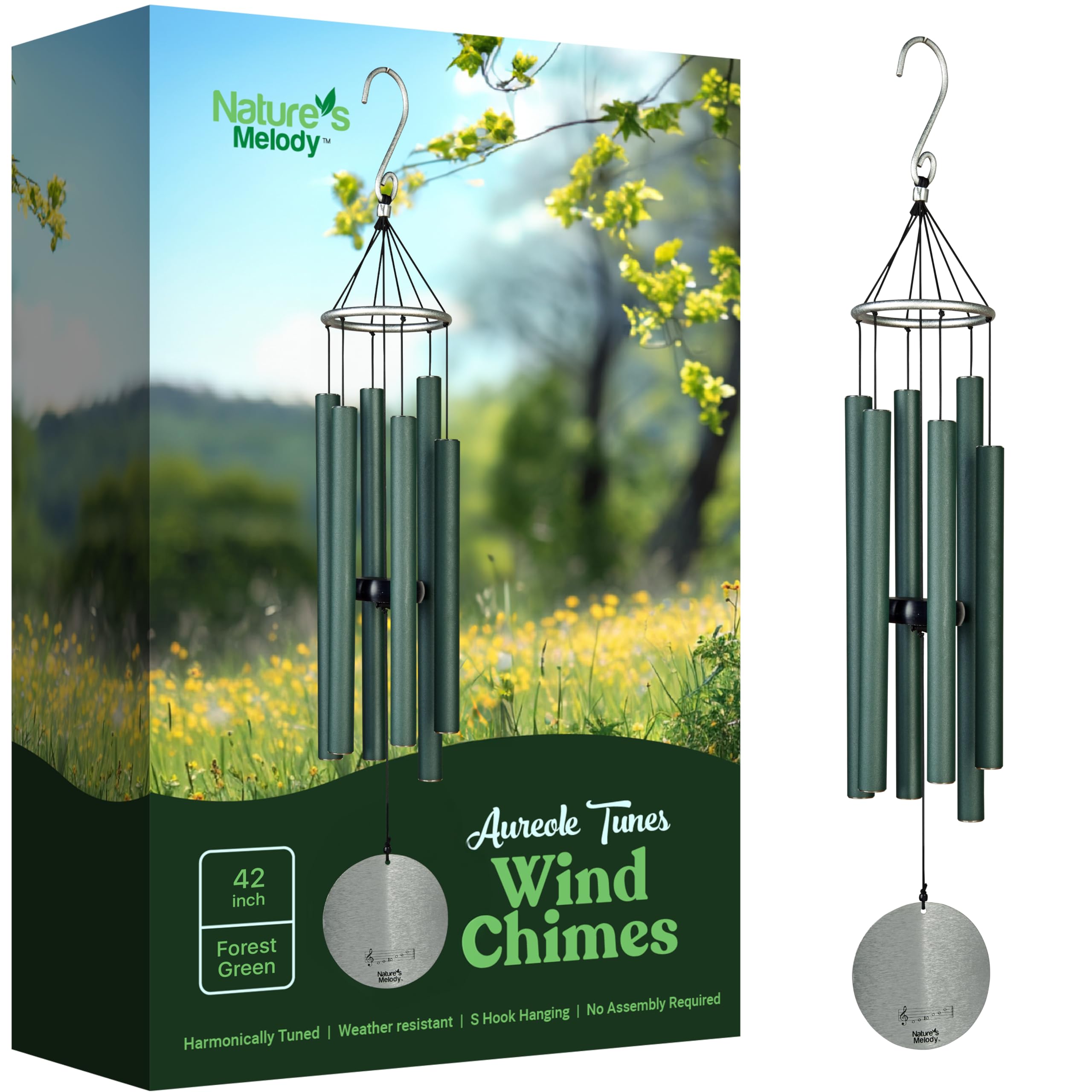 Nature's Melody Aureole Tunes - 42" Forest Green Chime