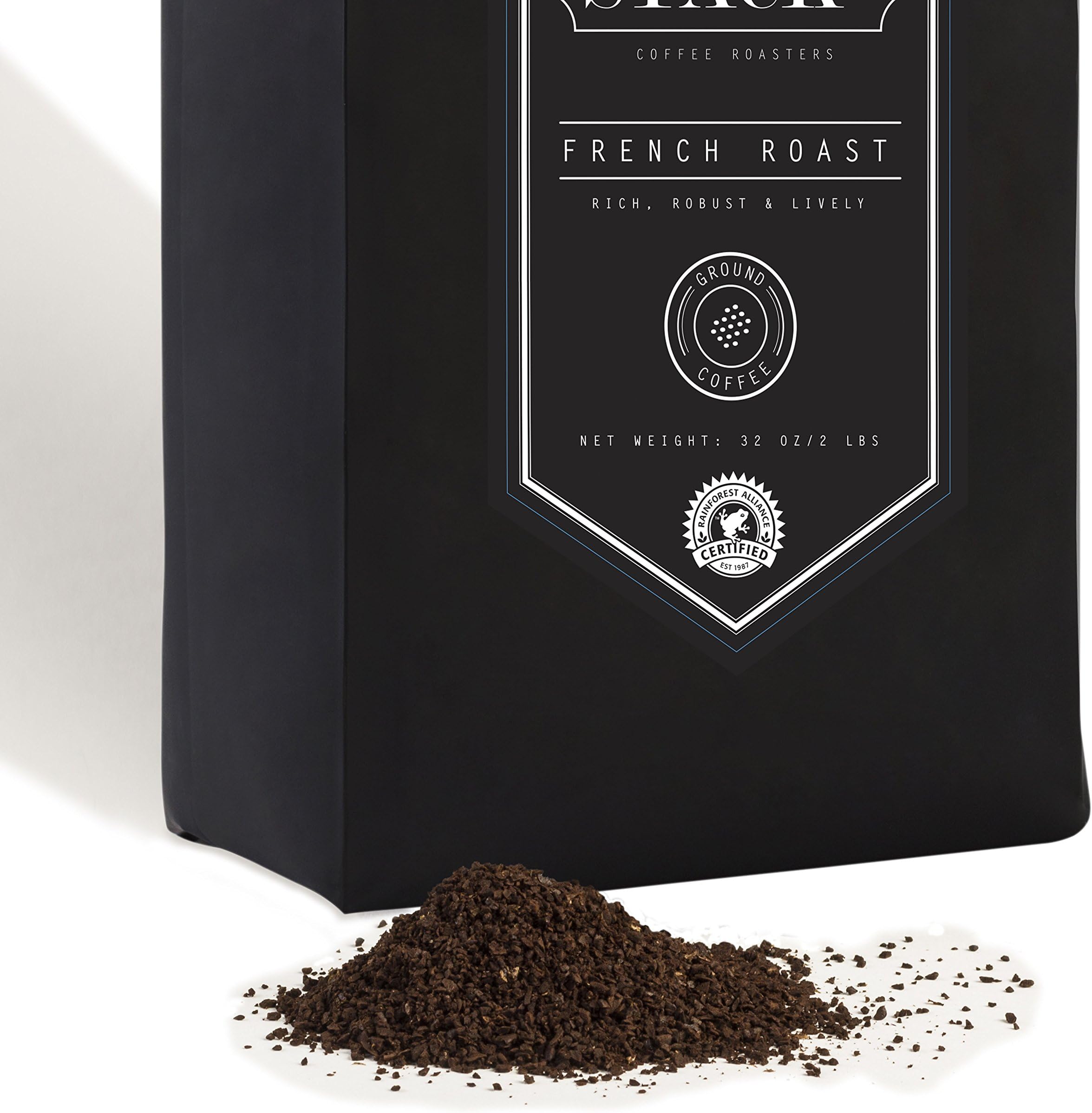 French Roast Ground Coffee - Small Batch, Certified Organic - 32 oz - 2 lb - Handcrafted Micro Roast By Stack Street