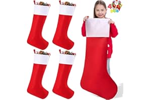 JOYIN 38" Jumbo Christmas Stocking, Personalized Extra Large Xmas Stockings, Felt Giant Soft Red Christmas Decor for Kids Adults Family Xmas Party Decorations Gifts