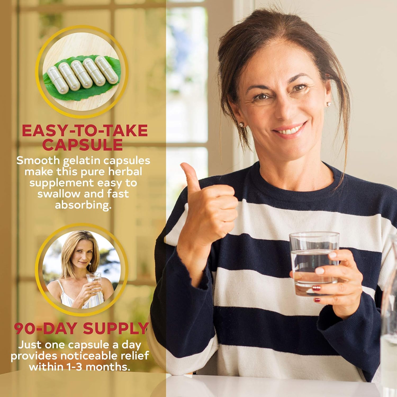 Whole Root Black Cohosh Menopause Complex - Relieves Hot Flashes Night Sweats Mood Swings Sleeplessness – 100% Pure Natural Herbal Supplement for Hormone Balance – 540mg Estrogen Free – 90 Days Supply: Health & Personal Care