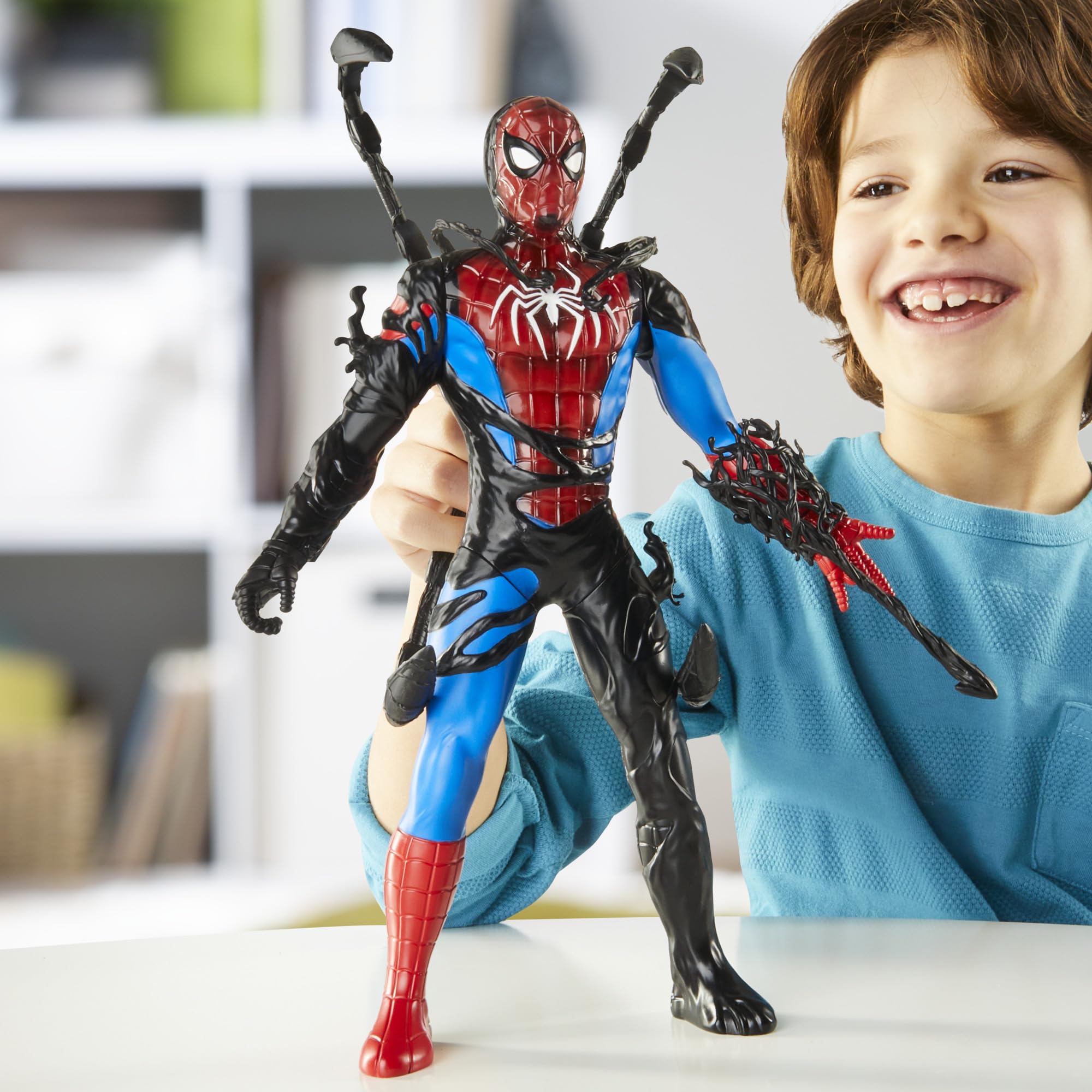 Spider-Man Marvel VenomVersus Liquid Shifter Action Figure with Accessories, 11-Inch-Scale Super Hero Toys for Kids Ages 4 and Up