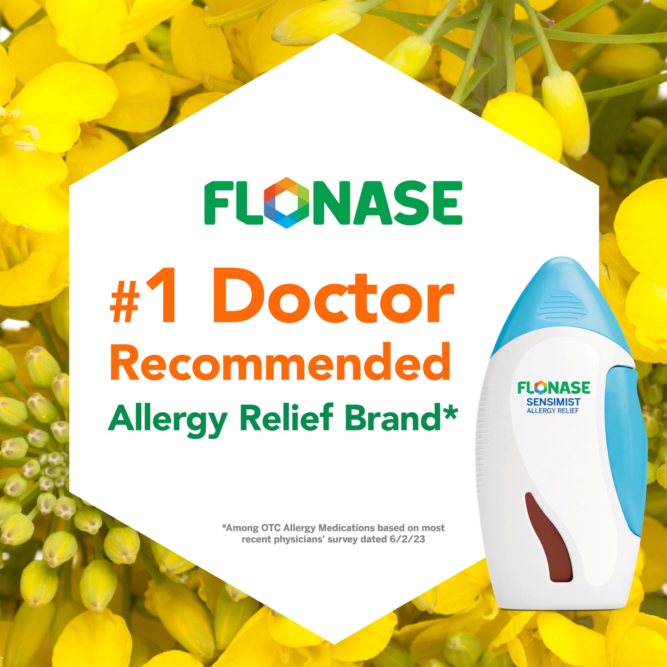 Flonase Sensimist Allergy Relief Nasal Spray for Non-Drowsy, 24-Hour Multi-Symptom Allergy Relief – 120 Sprays
