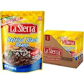 La Sierra Refried Black Beans, Ready-to-Eat Vegetarian Refried Beans, 15.2 oz Pouch (Pack of 8)