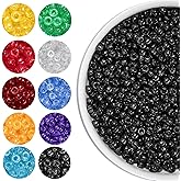 WIMIVI Black Glitter Pony Beads (1200pcs 6x9mm), Pony Beads Bulk for Bracelets Necklace Jewelry Making, Arts & Crafts Beading Supplies for Jewelry Making, Hair Beading
