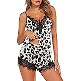 Avidlove Women Pajama Set Lace Trim Short PJ Set Modal V Neck Sleeveless Sleepwear Drawstring Waist Nightwear S-XXL