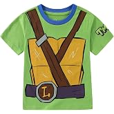 Nickelodeon Teenage Mutant Ninja Turtles Leonardo Michelangelo Boys Short Sleeve T-Shirt for Big Kids