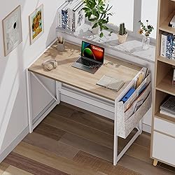 SOROGRA Folding Desk with Storage Pocket for Small