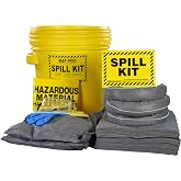 AWF PRO 20 Gallon Universal Spill Kit, 59 Pieces | Includes DOT Approved 20 Gallon Drum, Sorbent Socks, Pads, &amp; Pillows, &amp; Accessories