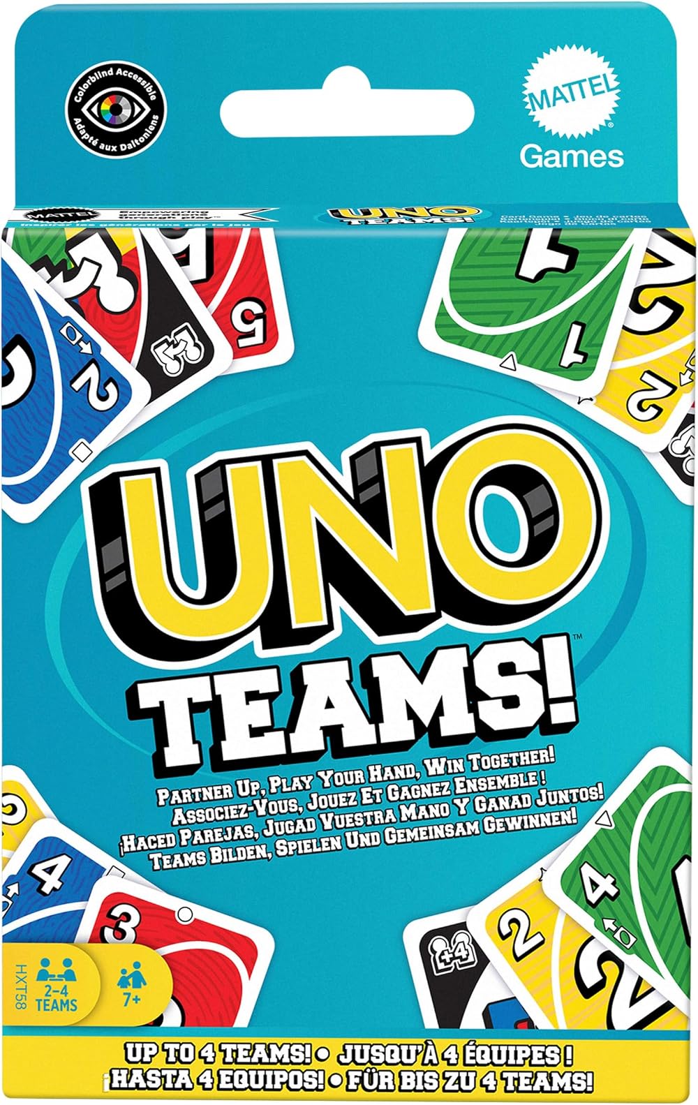 Mattel Games UNO Teams Card Game Ages 7+ 2-10 Players