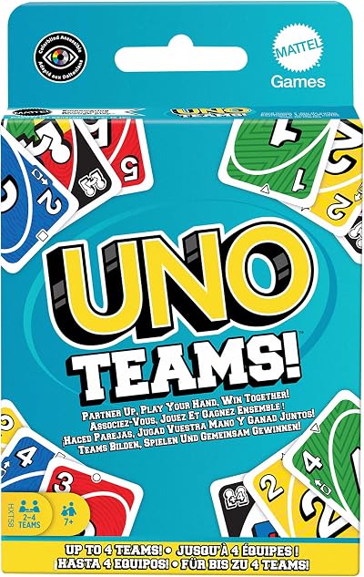 Mattel Games UNO Teams Card Game Ages 7+ 2-10 Players