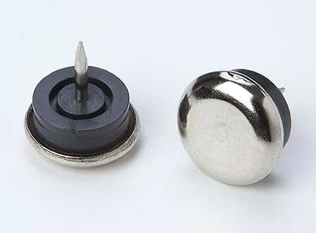 16 Stuhlbeingleiter Stuhlgleiter Möbelgleiter Bodenschutz, Stahl mit Gummieinlage, vernickelt / schwarz, Durchmesser 18mm, zu