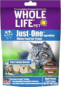 Whole Life Pet Products Healthy Turkey Cat Treats , Human-Grade Whole Turkey Breast, Protein Rich for Training, Picky Eaters, Digestion, Weight Control, Made in the USA, 1 Ounce, blue/purple, TK779