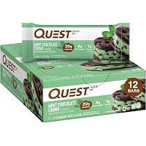 Amazon.com: Quest Nutrition Oatmeal Chocolate Chip Protein Bars, 20g Protein,  1g Sugar, 5g Net Carb, Gluten Free, Keto Friendly, 12 Count : Health \u0026  Household