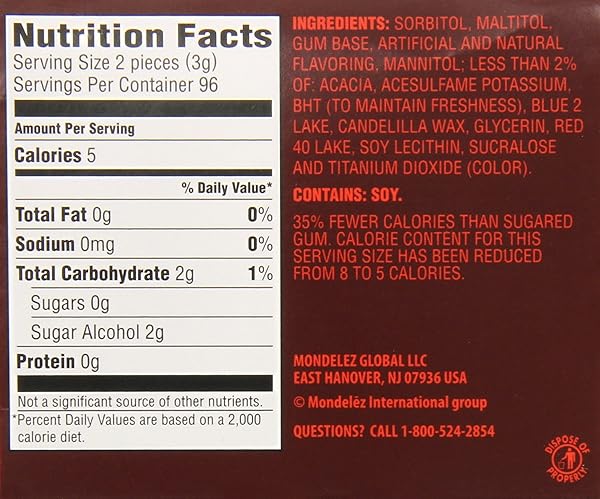 DENTYNE FIRE SPICY CINNAMON SUGAR-FREE GUM, 12 PACK