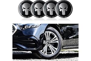 RGOAANC 4PCS Car Wheel Hub Center Cap, Center Caps for Rims, 2.2" Skull Wheel Center Cap Sticker, Automotive Exterior Accesso