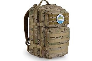 JUNGLE LiFTS 45L Camouflage Tactical Backpack, Water-repellent Army Gear, Multipurpose Army Camping Backpack, 360 Flat Open, Heavy Duty Backpack with 1000D Nylon Fabric, Double-stitched Zippers Go Bag