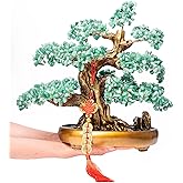 GEMBOURY Green Aventurine Gemstone Crystal Bonsai Tree of Life Large Feng Shui Money Chakra Tree for Luck and Wealth Desk Decoration(1,251 Gem Count)