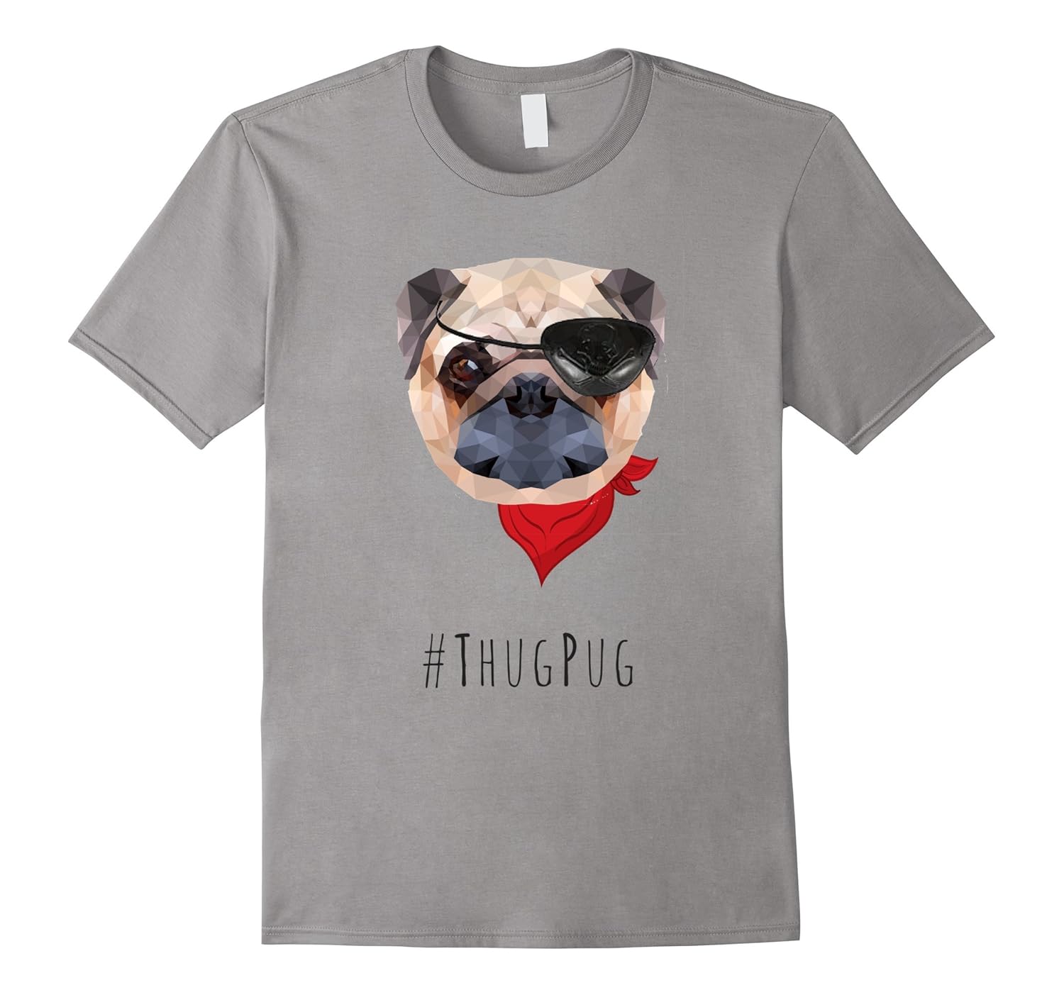 Thug Pug T-shirt, Pug Lover T-shirt, Pirate Pug, Pirate eye-ANZ