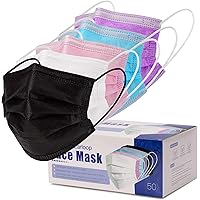 Disposable Face Masks Colorful Face Mask Disposable Adjustable Safety Face Masks for Men Women Adults Face Cover Masks…