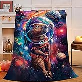 Rylane Capybara Throw Blanket Capybara Gifts Cozy Fleece Flannel Plush Blanket Bedding Stuff for Boys Girls Men Women Lovers Adults Decor for Couch Sofa Bed 50"X40"