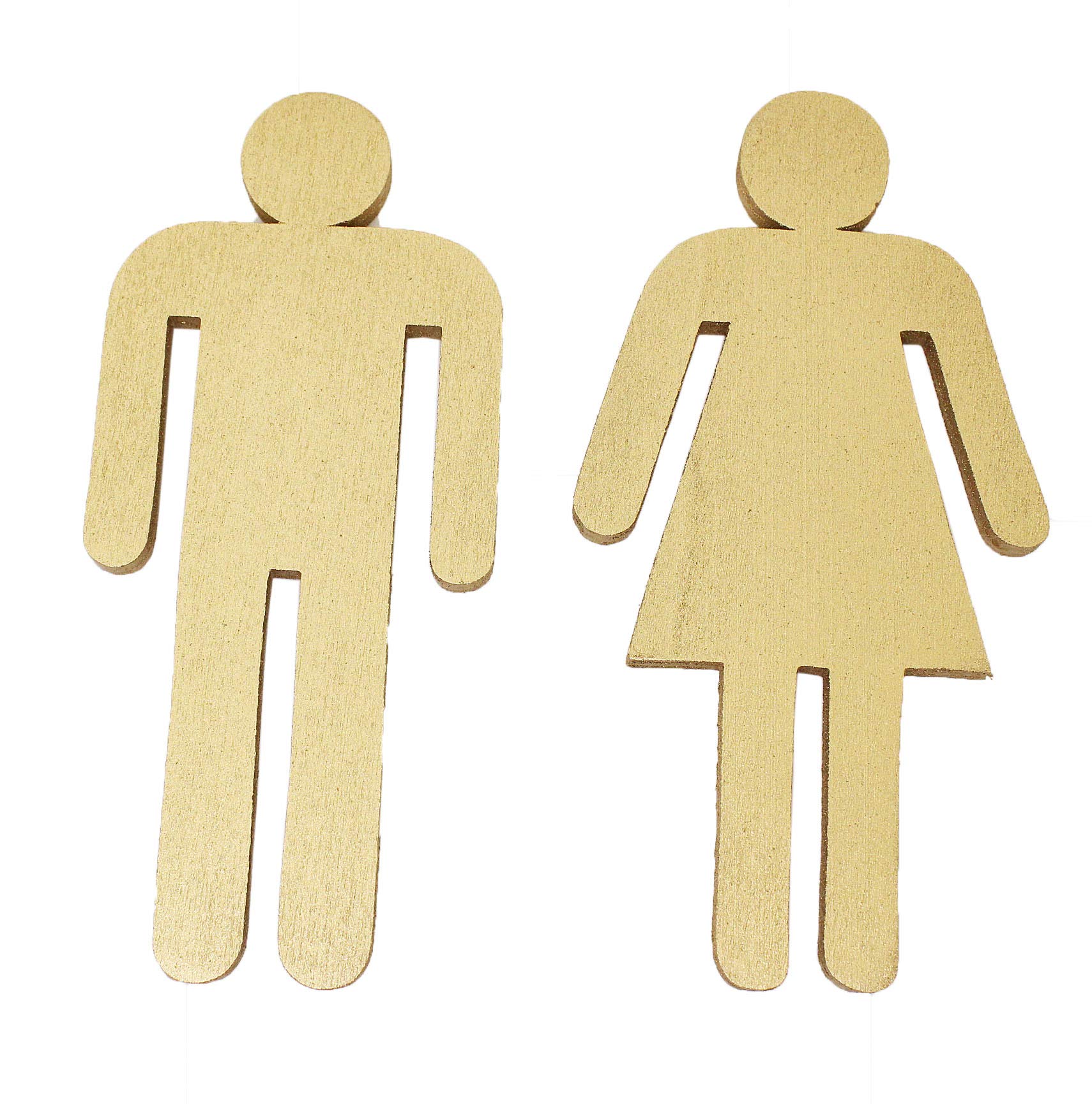 Toilet Men and Women Door Signs Ladies and Gents Symbols for Cafe Bar Restaurant Office or Public Venue, Made of Wood in the UK (men & women H13, royal old gold)