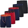 Real Essentials 5 Pack: Mens Compression Shorts - Quick Dry Performance Active Underwear (Available in Big & Tall)