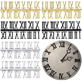 6 Sets Clock Numerals Kit, Roman Numbers DIY Digital Clock Number Wall Clock&rsquo;s Hands Accessories Face Making Parts for Design Repair Replacement DIY Digital Clock&rsquo;s Numbers (Gold, Silver, Black)
