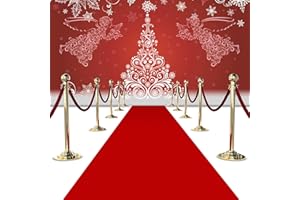 EZLUCKY Red Carpet Runner for Parties & Weddings - 2.6x15 ft Premium Felt with Double-Sided Tape | Non-Slip Disposable Rug for Hollywood Events, Birthdays, Anniversaries | 130 GSM Heavy-Duty Felt