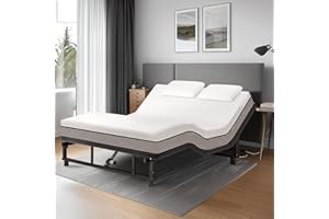 Mixcous King Size Adjustable Bed Base Frame - Quiet Motor, Head & Foot Incline, Zero Gravity, Wireless Remote, Universal Compatibility (79" L x 74" W x 12.72" H)