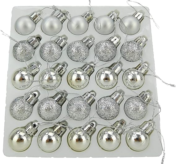 Christmas Concepts® Pack of 2525mm Mini Christmas Tree Baubles Shiny