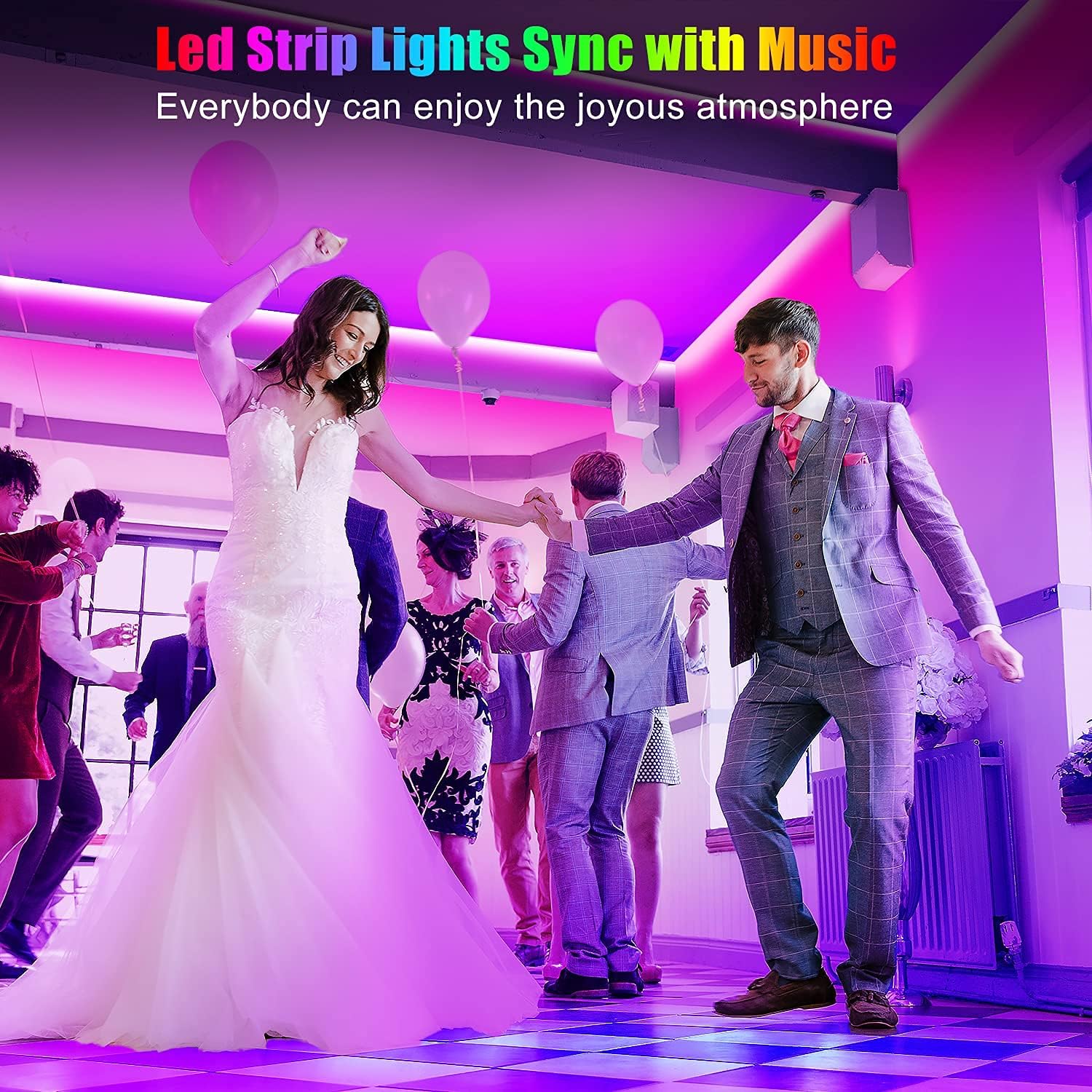 50ft Led Lights for Bedroom, Keepsmile APP Control Music Sync Color Changing Led Light Strips Led Strip Lights with Remote for Room Home Decoration: Home Improvement