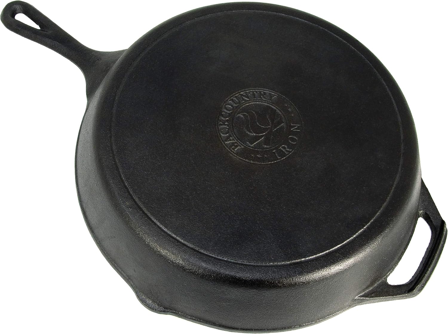 Backcountry Cast Iron Skillet(12 Inch Large Frying Pan + Cloth Handle Mitt, Pre-Seasoned for Non-Stick Like Surface, Cookware Oven/Broiler/Grill Safe, Kitchen Deep Fryer, Restaurant Chef Quality): Kitchen & Dining