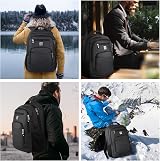 KASIBON Laptop Backpack USB Charging Anti-Theft Water Resistant (Black, M) view 7