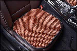 KENNISI Wood Beaded Car Seat Cushion Cooling Car Office Chair Beaded seat Covers for Cars Truck Seat Cushion Large Wooden Bead Covers Autumn Summer 1-PC (1-Coffee-FD)