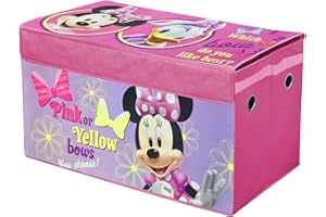 Idea Nuova Disney Minnie Mouse Collapsible Children’s Toy Storage Trunk, Durable with Lid
