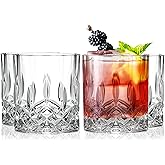 Barski Whiskey Glasses - Double Old Fashioned Rocks Glass - Set of 4 Lowball Tumbler - DOF Crystal Glass Tumblers - For Scotch - Bourbon - Water - Beverage - Drinking Glasses - 10.5 oz, Made in Europe