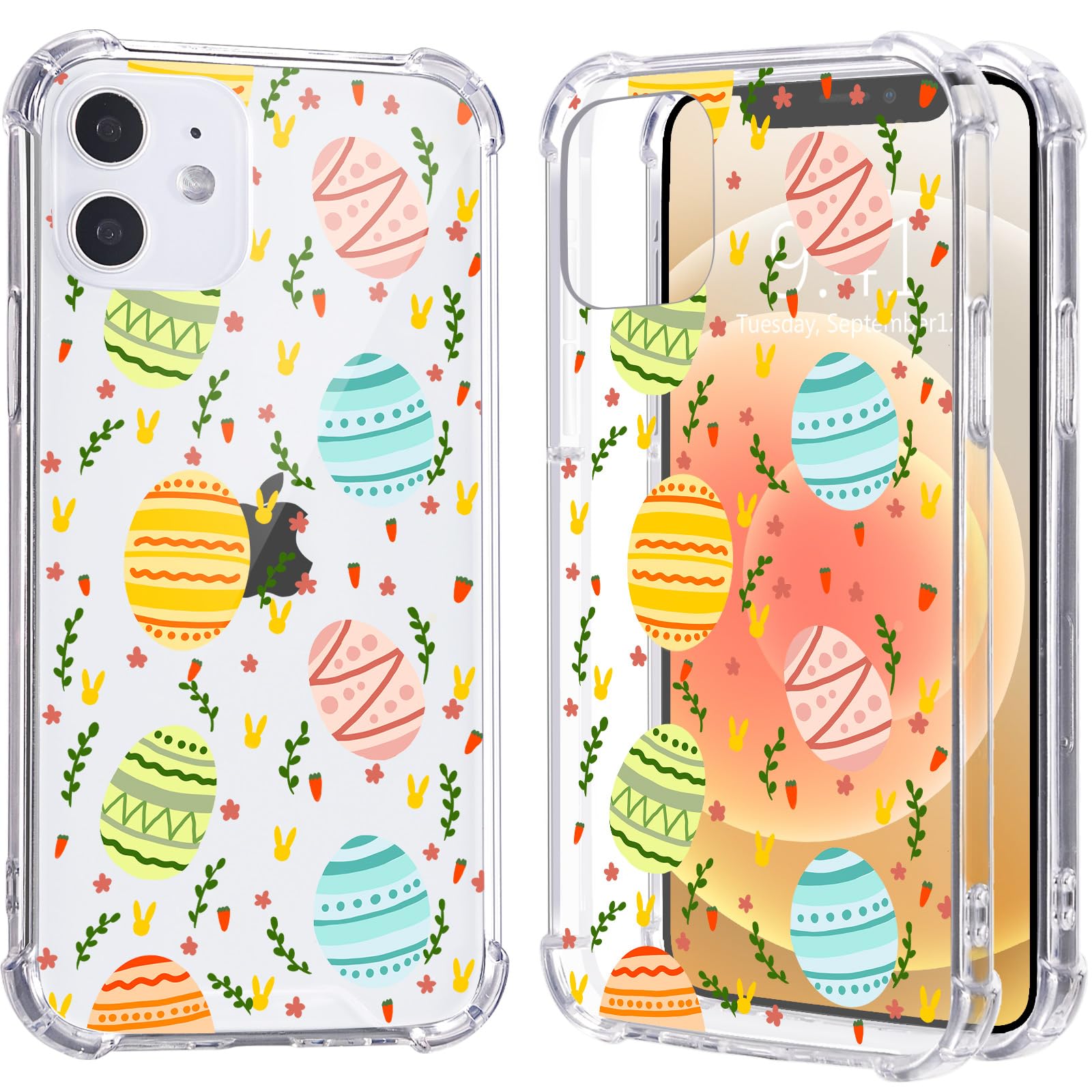 LuGeKe Happy Easter Eggs Print Case for iPhone 12
