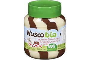 Brinkers Nuscobio Organic Milk & Hazelnut Chocolate Spread Duo - UTZ Certified, Palm Oil-Free, Gluten-Free Spread - 400 g