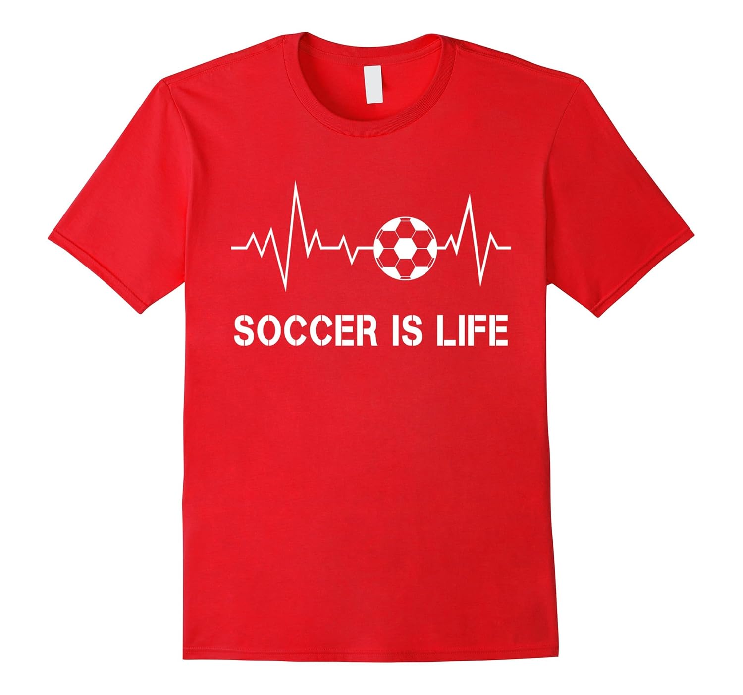 Soccer Is Life Heartbeat T-Shirt - Player Coach Ball Gifts-ANZ