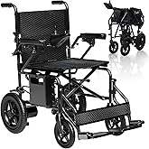 [2026 Upgrade] Hassky Electric Wheelchair for Adults Foldable, 15 Miles Range Motorized Wheelchair, All Terrain Power Wheelchairs for Seniors Supports Up to 350 lbs Black