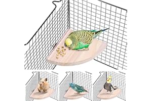 Wanmu Bird Perch Stand, Wooden Platform for Parrots, Canaries, Cockatiels, Finches, Budgies, Lovebirds, Hamsters, Guinea Pigs, Chinchillas