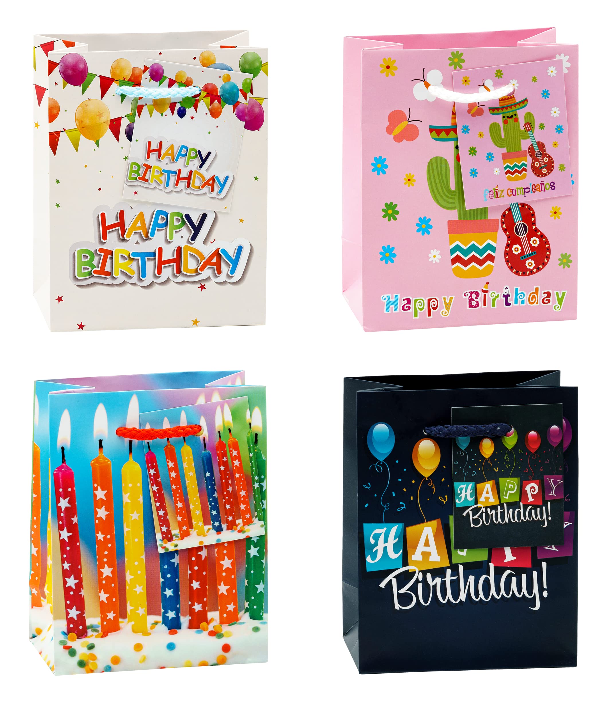 TSI 84024 gift bags Happy Birthday, Pack of 12, size: small (5,5 x 4 x 2,5 inch)